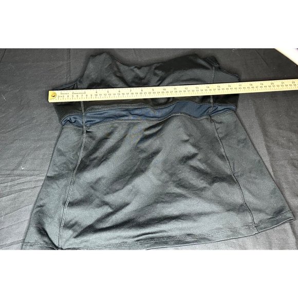 Black Racerback Sports Bra/Tank w sheer mesh waist Laundry by Design Women XL - Picture 4 of 6